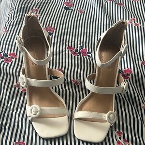 Cato Elegant Cream-white  Strappy Heels . Size 7.